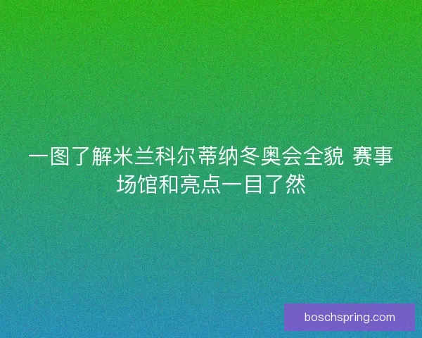 一图了解米兰科尔蒂纳冬奥会全貌 赛事场馆和亮点一目了然