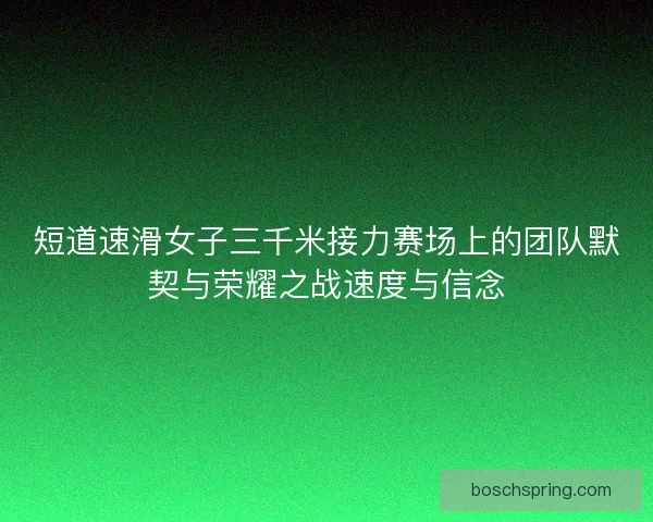 短道速滑女子三千米接力赛场上的团队默契与荣耀之战速度与信念